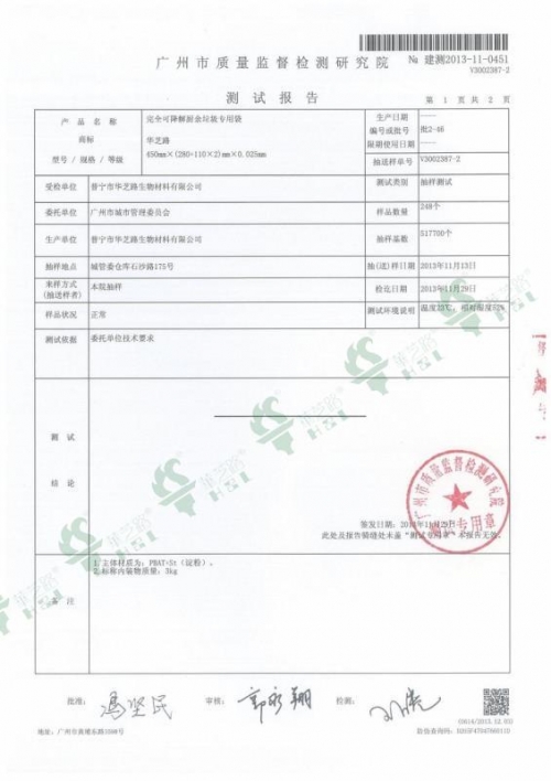 HZL-S-BM ΙΙ Batch starch content acceptance report 2